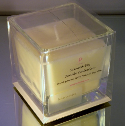 Candles @ Miss Soy - glass square cube : 6cm, 8cm or 10cm