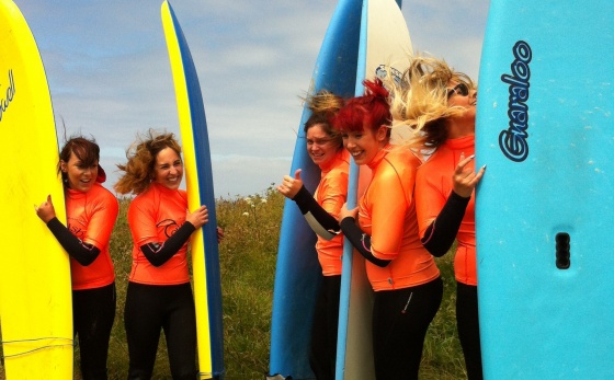 Cornish Wave Mobile Surf School - Hen Group Surfing Newquay